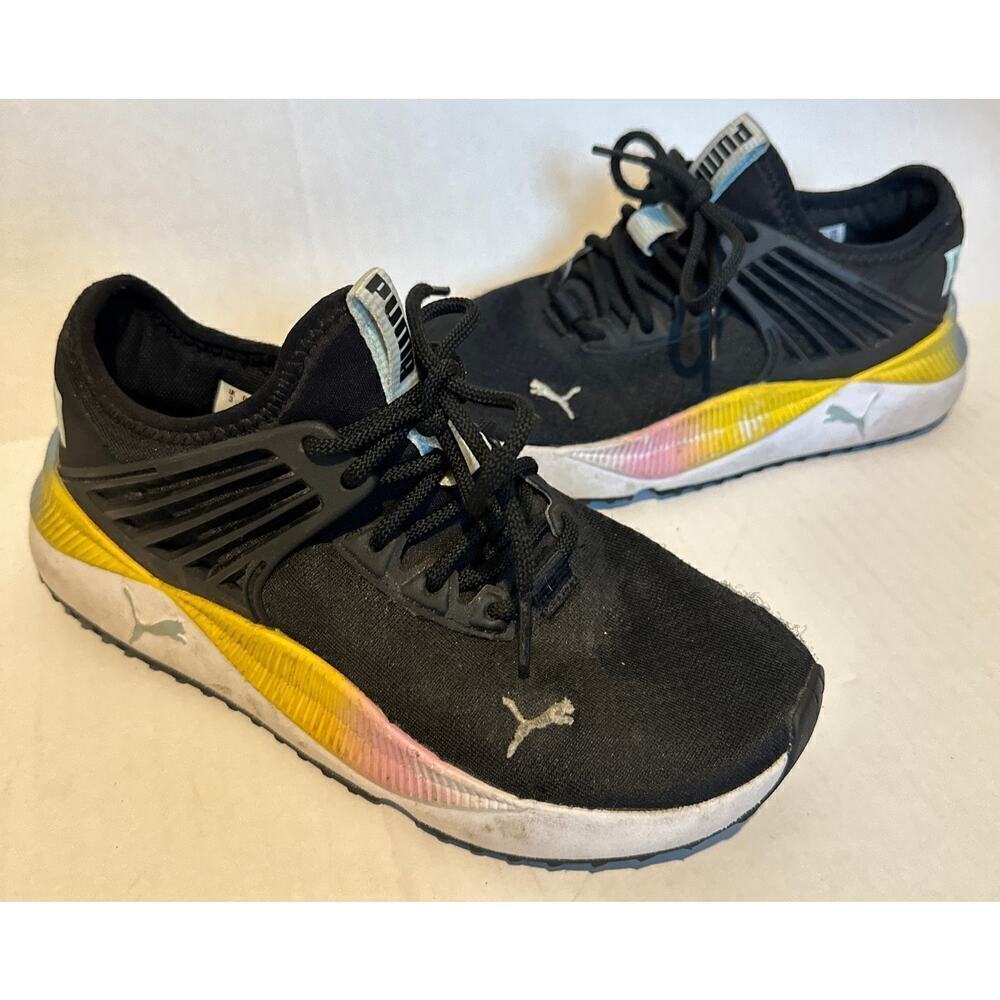 Puma Kids Size 4C Black Green Cantaloupe Pacer Future Allure Sneakers Casual - Picture 2 of 10